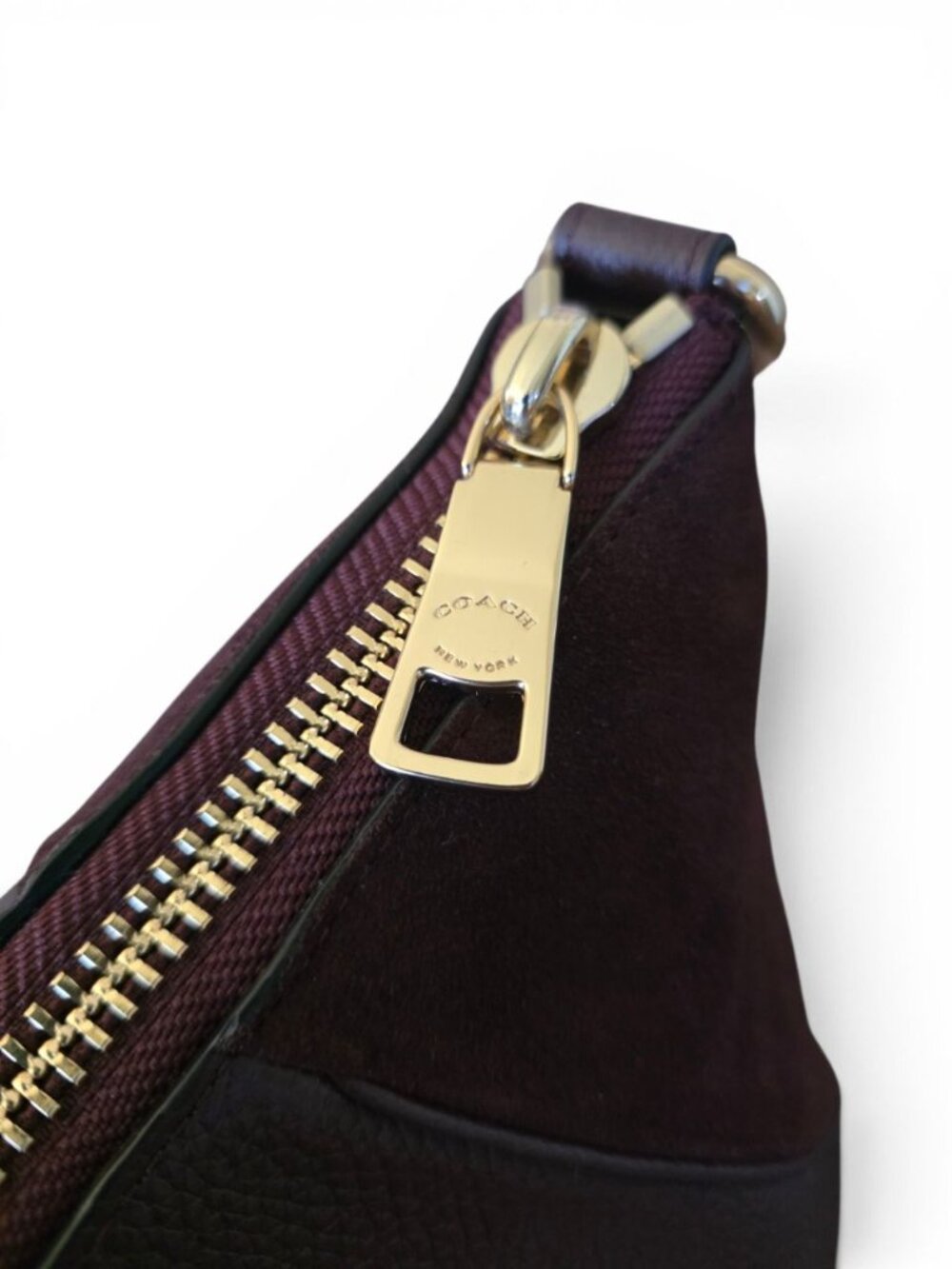 Coach Primrose Satchel 55532 Oxblood Leather Suede Gold NWT Dust Bag - Picture 13 of 16